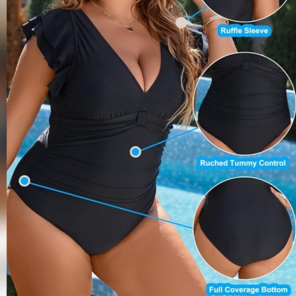 NWT Blooming Jelly Black swimsuit Size 3xl - Picture 2 of 9